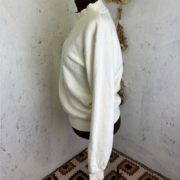PARKE Classic Mockneck Off white Sweatshirt Oversized S/M - Picture 4 of 10